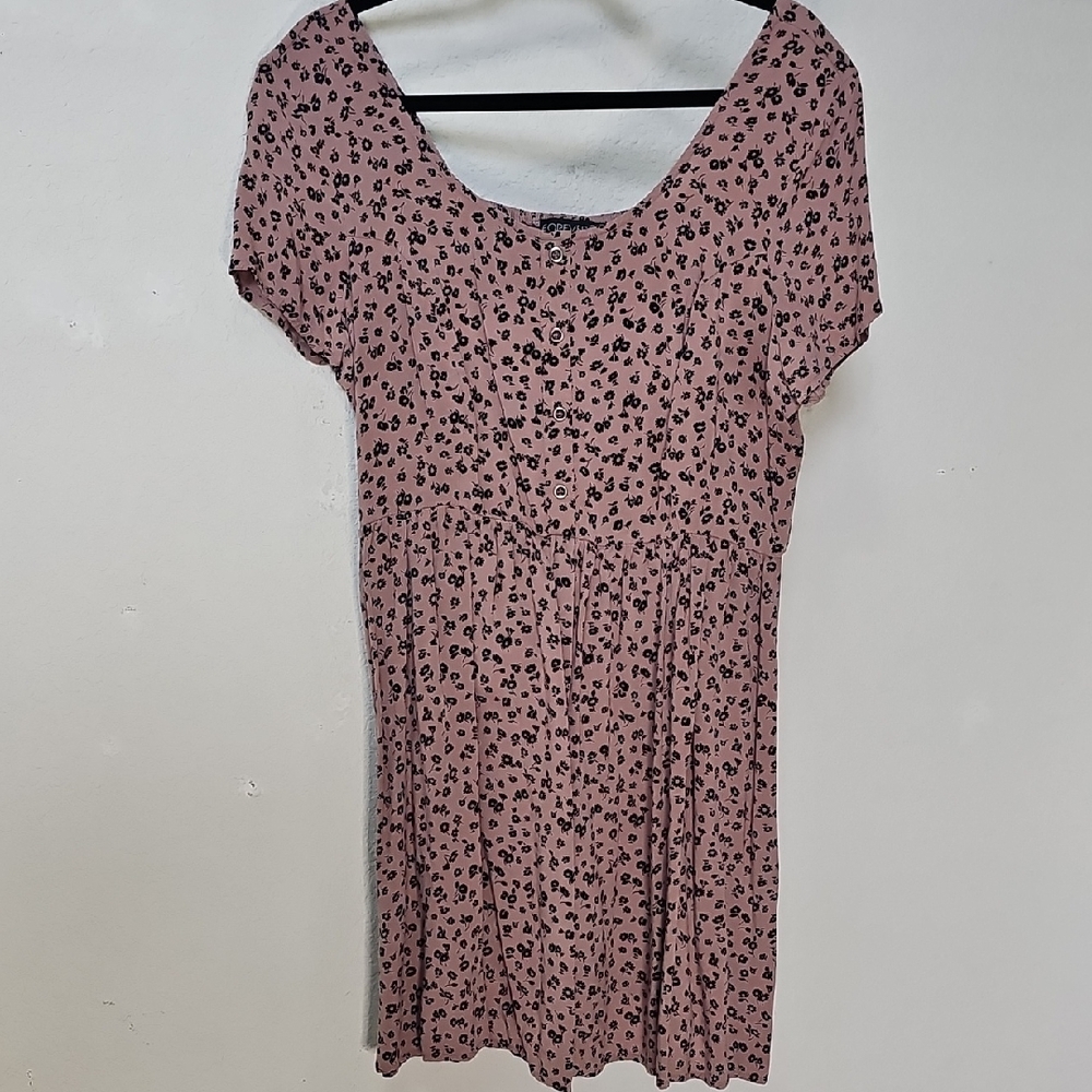 Forever 21 Pink and Black Patterned Mini Dress